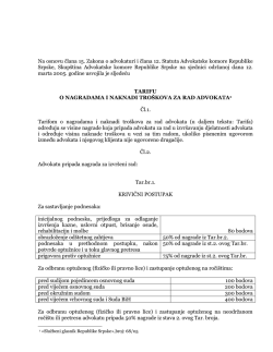 Na osnovu ~lana 15 Zakona o advokaturi i ~lana 54 Statuta