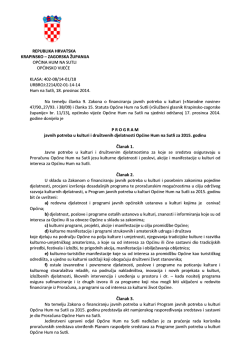 Program javnih potreba u kulturi za 2015. godinu