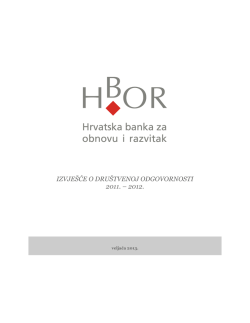 Izvje&scaron;će o dru&scaron;tvenoj odgovornosti 2011. - HBOR-a.