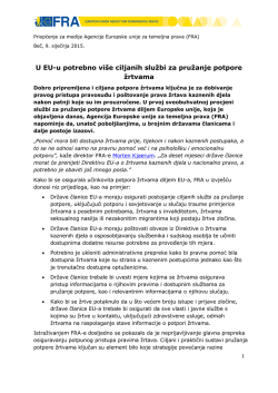 FRA Press Release - More targeted victim support services