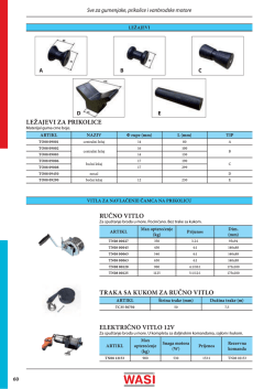 LEŽAJEVI ZA PRIKOLICE RUČNO VITLO TRAKA SA KUKOM ZA