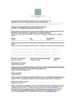 zahtjev za otvaranje nerezidentnog računa