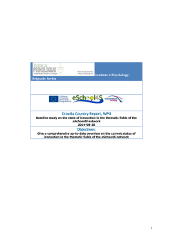 Croatia Country Report, WP4 Objectives: