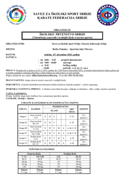 Propozicije - Karate Federacija Srbije