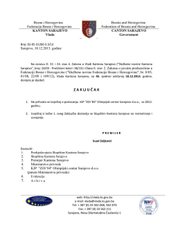 Z A K LJ U Č A K 7. - Skup&scaron;tina Kantona Sarajevo