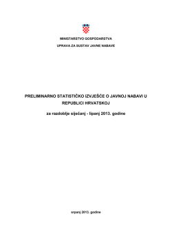 Preliminarno statističko izvje&scaron;će za razdoblje siječanj