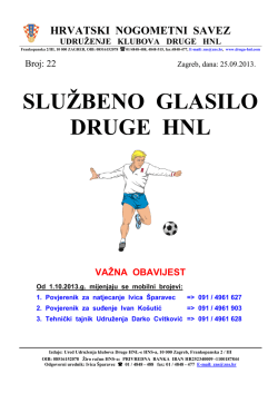 HRVATSKI NOGOMETNI SAVEZ - Druga-HNL