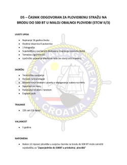 d5 &ndash; časnik odgovoran za plovidbenu stražu na brodu do 500 bt u