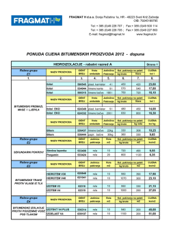 Cjenik bitumenskih proizvoda 2012