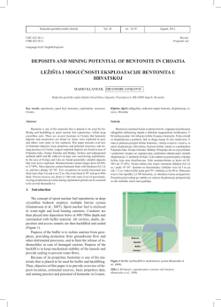 deposits and mining potential of bentonite in croatia ležišta i