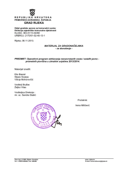 Operativni program održavanja nerazvrstanih cesta i