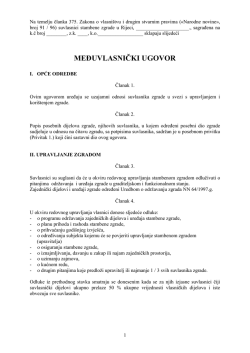 Upravljanje zgradama - međuvlasnički ugovor