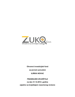 Revizorski izvje&scaron;taj 2012 OIF LILIUM CASH