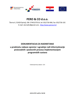 Preuzmite u PDF-u Dokumentaciju za nadmetanje