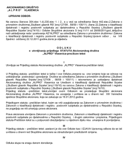 UPRAVNI ODBOR- Na osnovu članova 304.stav 1