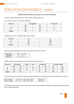 POSLOVNA EKONOMIJA &ndash; zadaci