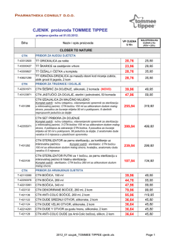 CJENIK proizvoda TOMMEE TIPPEE