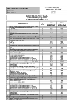 Cjenik za nestandardne usluge