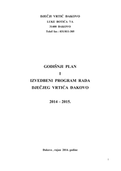 Godi&scaron;nji plan i program