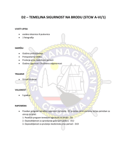D2 – TEMELJNA SIGURNOST NA BRODU (STCW A