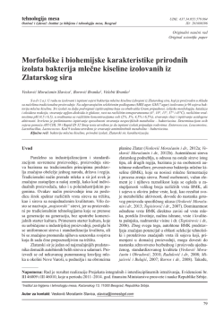 Morfološke i biohemijske karakteristike prirodnih izolata bakterija