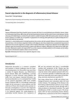 Faecal calprotectin in the diagnosis of inflammatory bowel disease