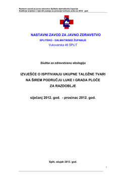 METODE ISPITIVANJA UKUPNE TALOŽNE TVARI I NJEZINIH