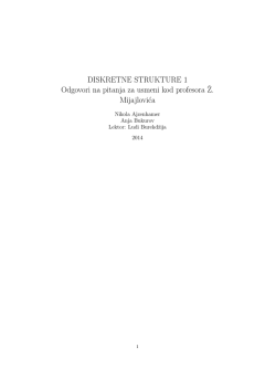 DISKRETNE STRUKTURE 1 Odgovori na pitanja za