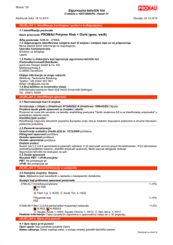 Sigurnosno-tehnički list &middot; Naziv proizvoda: PROBAU Polymer Kleb +