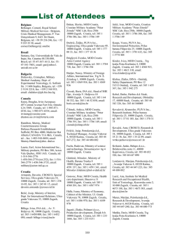 List of Attendees
