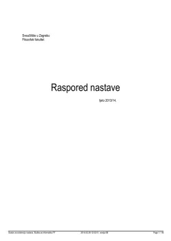 Raspored nastave - Filozofski fakultet
