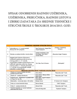 Odobreni udžbenici 2014/15 - Mješovita srednja tehnička škola