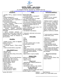 HOTEL PARK &ndash; opis hotela