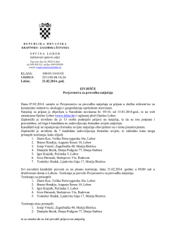 IZVJE&Scaron;ĆE Povjerenstva za provedbu natječaja