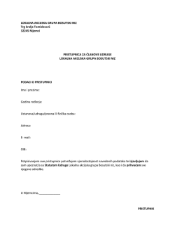 LOKALNA AKCIJSKA GRUPA BOSUTSKI NIZ Trg kralja Tomislava 6