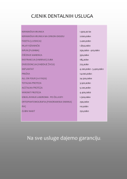 Na sve usluge dajemo garanciju.