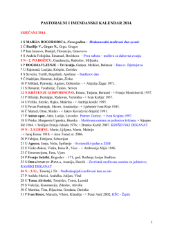 SIJEČANJ 2014 - Vrhbosanska nadbiskupija
