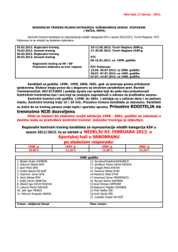 Kontrolni regionalni trening