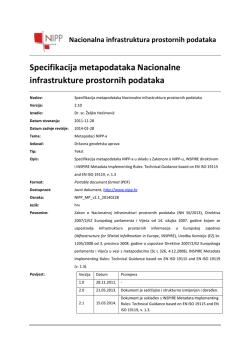 Specifikacija metapodataka Nacionalne infrastrukture