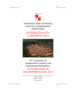 AUTOMATIZACIJA U PROMETU 2013 AUTOMATION IN
