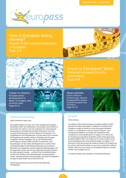 How is Europass doing, anyway? Local or European? Both!