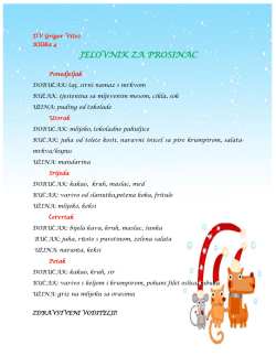 JELOVNIK ZA PROSINAC