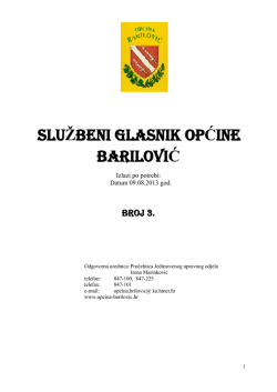 SLUŽBENI GLASNIK OPĆINE BARILOVIĆ
