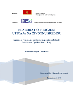 Elaborat o procjeni uticaja na životnu sredinu