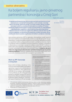 Ka boljem regulisanju javno-privatnog partnerstva i koncesija u