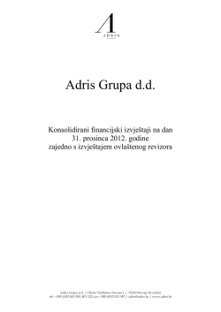 Konsolidirani financijski izvještaji na dan 31.12.2012