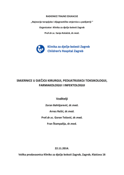 Program radionice - Hrvatsko pedijatrijsko dru&scaron;tvo