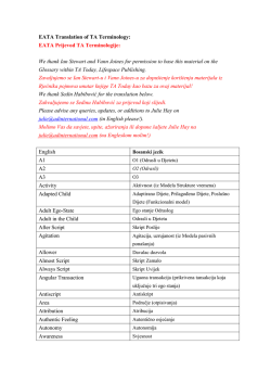 EATA Translation of TA Terminology: EATA Prijevod TA