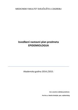 Epidemiologija - Medicinski fakultet