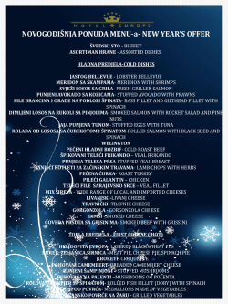 NOVOGODI&Scaron;NJA PONUDA MENU-a- NEW YEAR`S